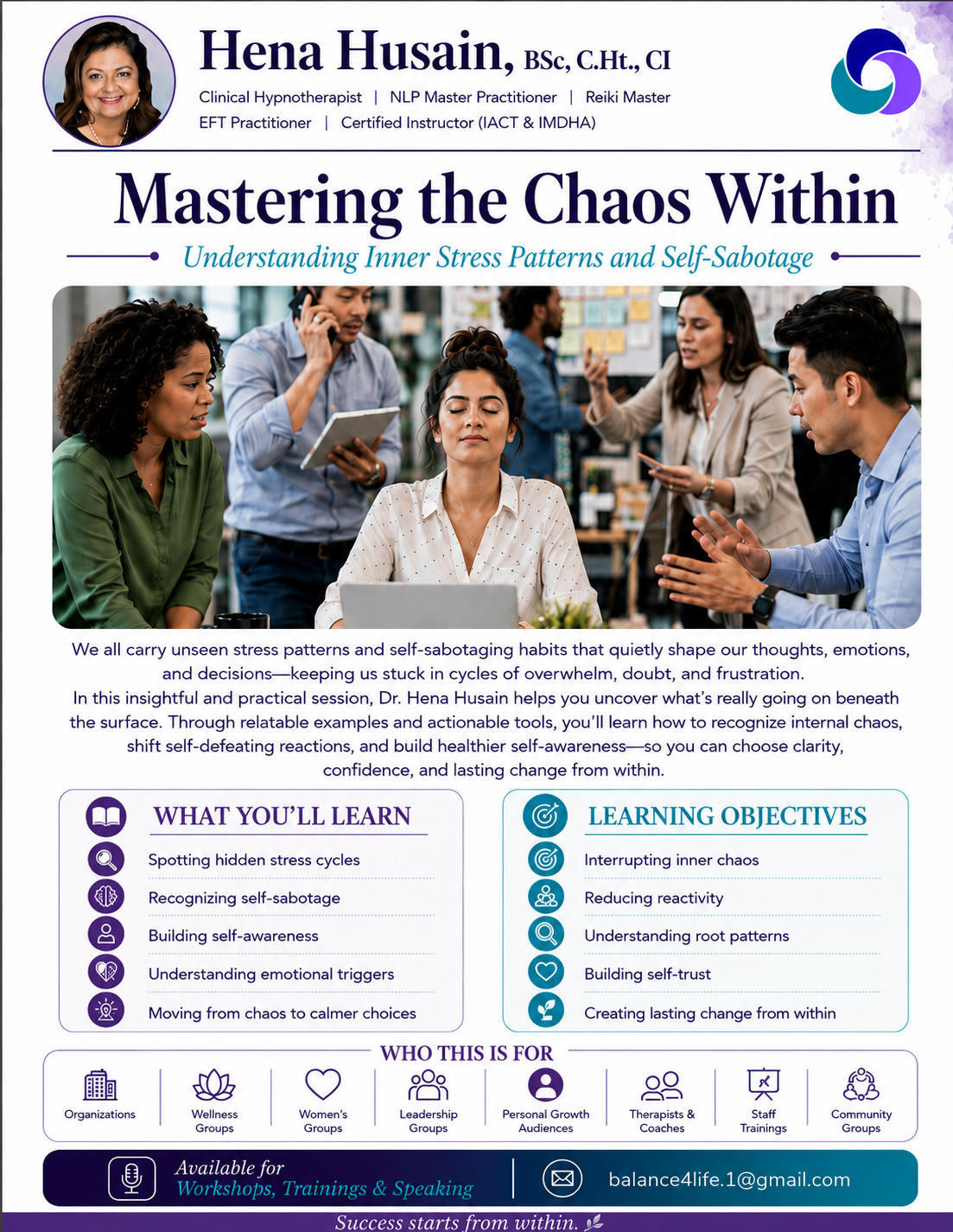 One-pager for Mastering the Chaos Within